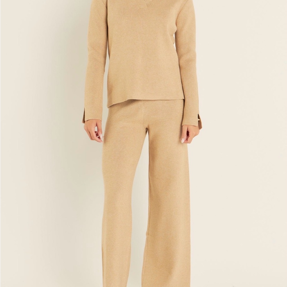 English Factory Camel Wide-Leg Pants - Picture 2 of 13